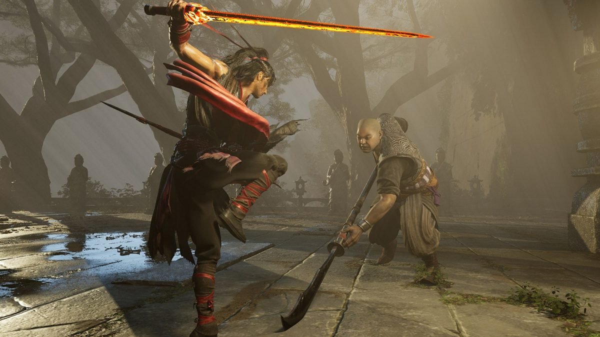 Burning Sword strike on a glaive bandit